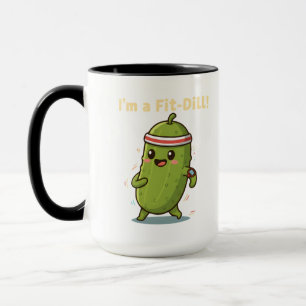 Taza ¡Soy un Fit-Dill! Diseño divertido de pepinillo de