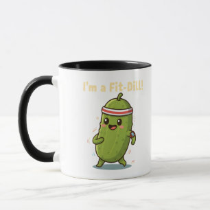 Taza ¡Soy un Fit-Dill! Diseño divertido de pepino de fi