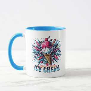 Taza Soy un helado salvaje, color rosa azul