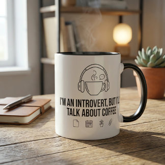 Taza Soy un Introvertido Pero Hablaré Sobre Café Divert