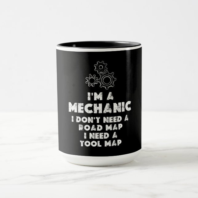 Taza Soy un mecánico gracioso (Centro)