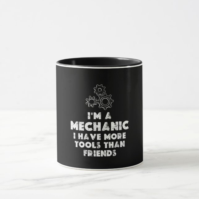 Taza Soy un mecánico gracioso (Centro)
