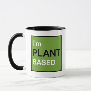 Taza Soy un mensaje vegano o vegetariano basado en plan