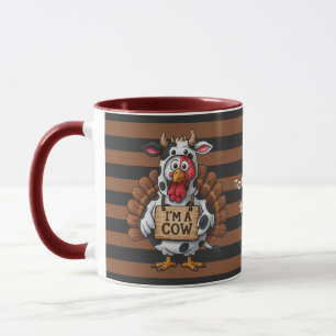 Taza Soy un Pavo Vaca Disfraz Divertido de Acción de