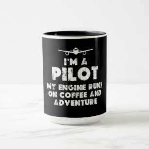 Taza Soy un piloto gracioso   café y aventura