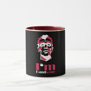 Taza Soy un rostro abstracto guapo