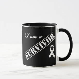 Taza Soy un superviviente del cáncer de pulmón - cinta