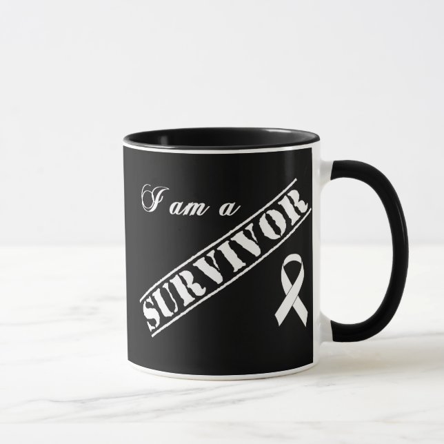 Taza Soy un superviviente del cáncer de pulmón - cinta (Derecha)