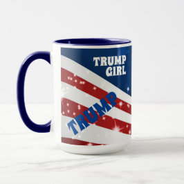 Taza Soy una bandera estadounidense Chica de Trump