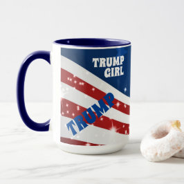Taza Soy una bandera estadounidense Chica de Trump
