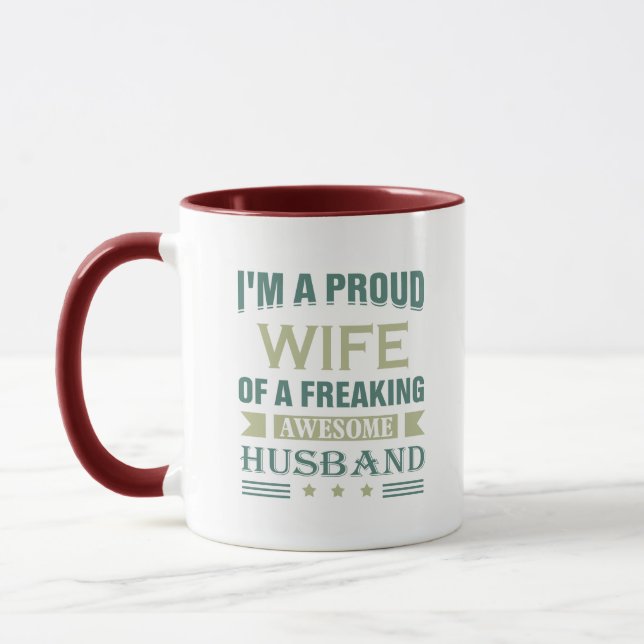 Taza Soy una esposa orgullosa de un marido increíblemen (Izquierda)