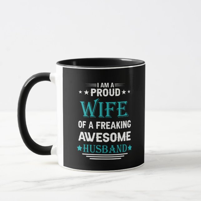 Taza Soy una esposa orgullosa de un marido increíblemen (Izquierda)