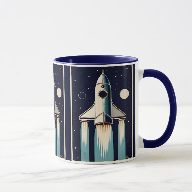 Taza Space Age Retro 50s Rocket Ship (Derecha)