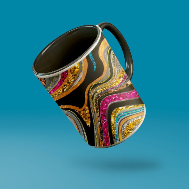 Taza Sparkle Glam arte de mármol purpurinoso de niñas (Subido por el creador)