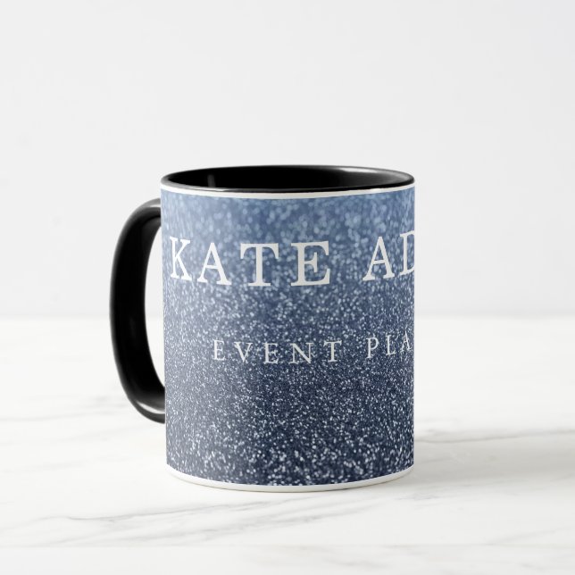 Taza Sparkling Gold Marble Dark Naval Resumen (Anverso izquierdo)