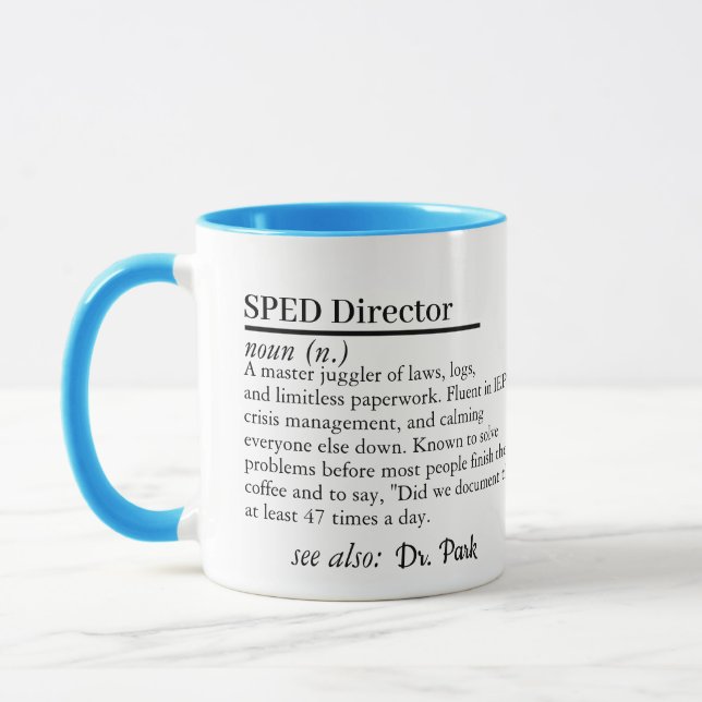 Taza SPED Director Gift Mug with Custom Name (Izquierda)