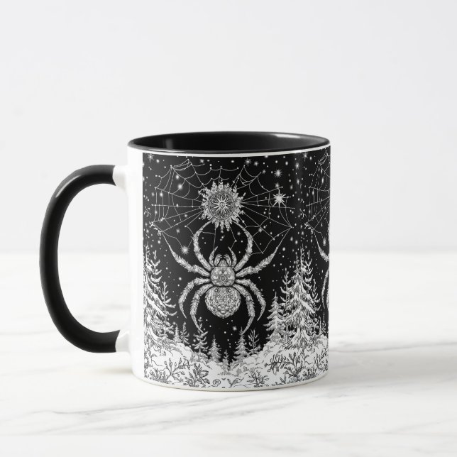 Taza Spinne mit Mandala Netz magischer Sternenhimmel (Izquierda)