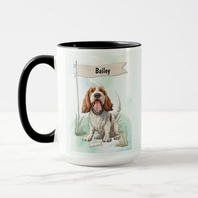 Taza Spinone Italiano Watercolor Personalized Dog (Izquierda)