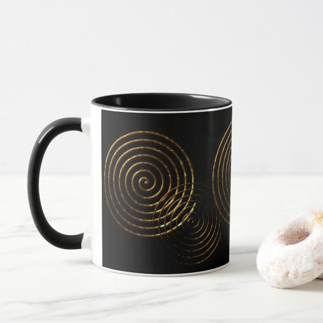 Taza Spiral Símbolo celta oro metálico (Con donut)