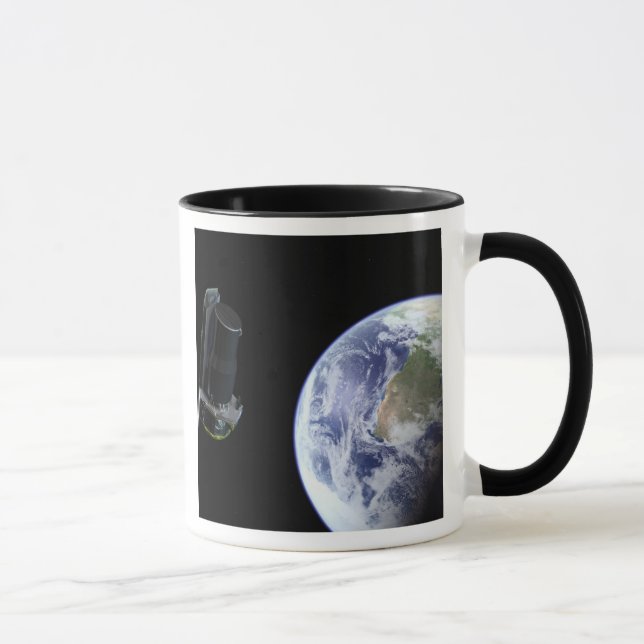 Taza Spitzer saliendo de la Tierra poco después del lan (Derecha)