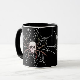 Taza Spookone Halloween Skull Spider Web
