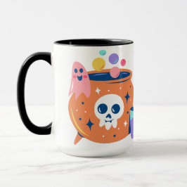 Taza Spooky Cauldron Ghost Candle Halloween Art Design