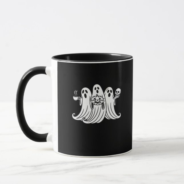 Taza Spooky Coffee Sipping Pumpkin Holding (Izquierda)