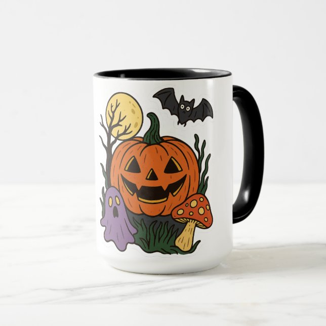 Taza Spooky Halloween Pegatina (Anverso derecho)