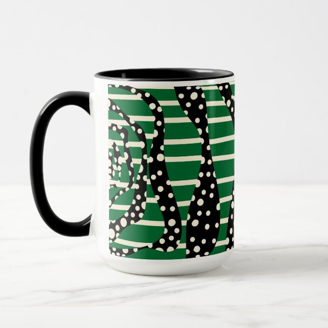 Taza Spots and Stripes 2 - Verde, crema y negro (Izquierda)