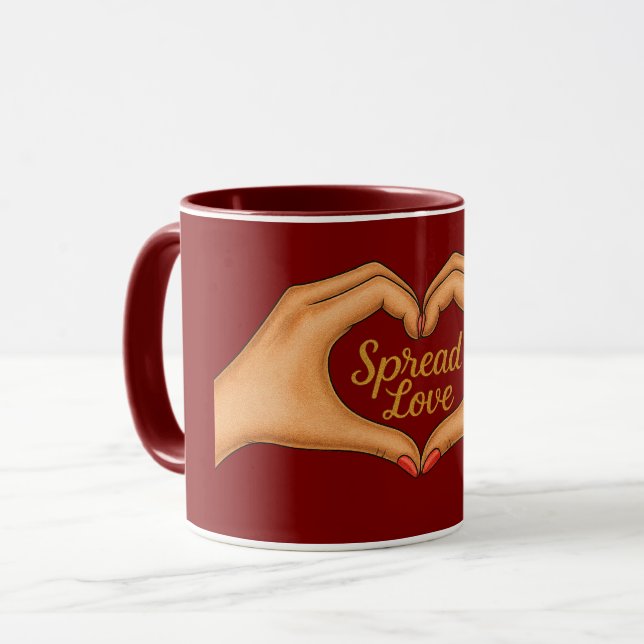 Taza Spread Love Heart Hands Gold Combo Mug (Anverso izquierdo)