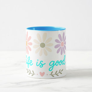 Taza Spring Daisy, Taza de café de flor pastel boh