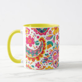 Taza Spring Floral Paisley