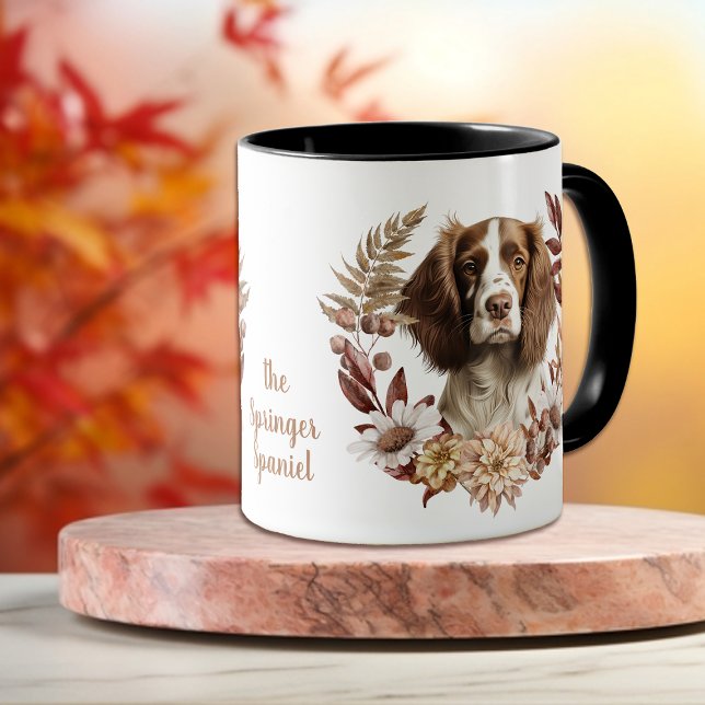 Taza Springer Spaniel Autumn Wreath (Subido por el creador)