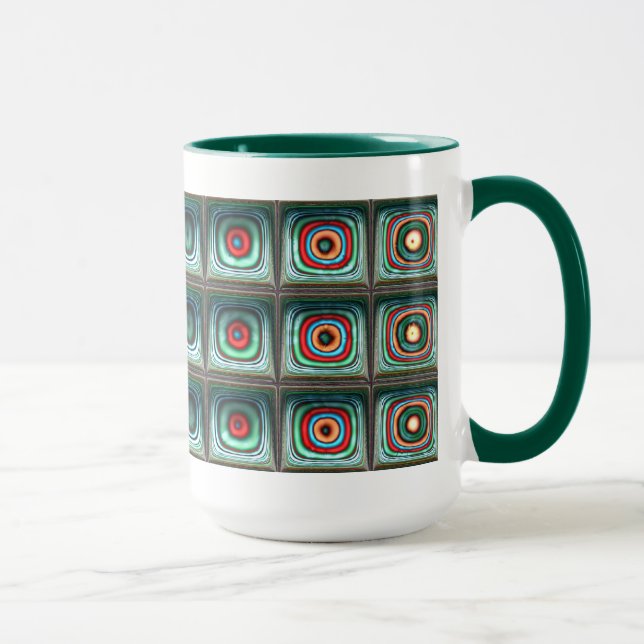 Taza Squares Guay Resumen arte fractal fino (Derecha)