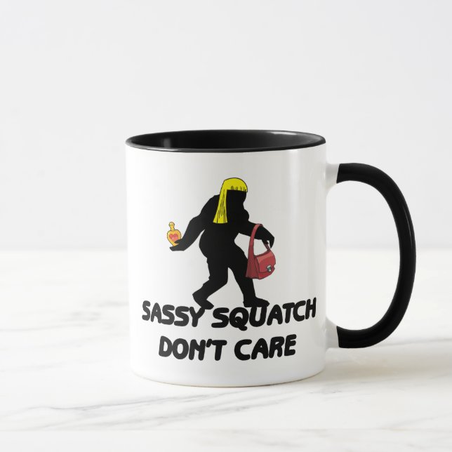 Taza Squatch descarado no cuida (Derecha)