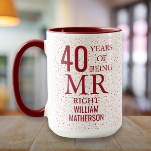 Taza Sr. Bien Divertido 40 Aniversario Corazones de Rub