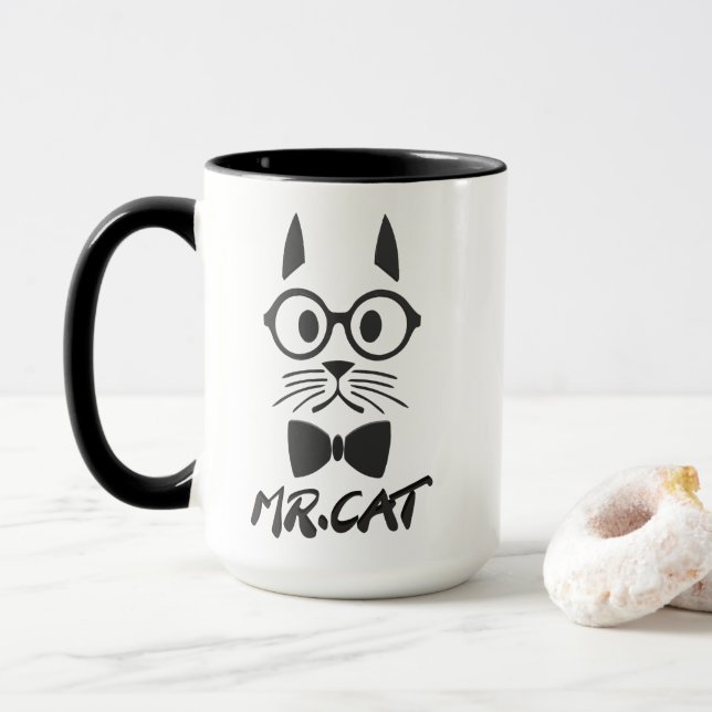 Taza Sr. Cat negro (Con donut)