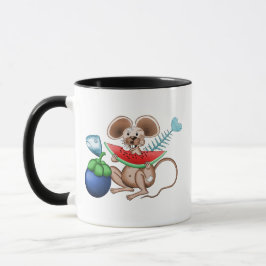 Taza Sr. Rata disfrutando de su comida en el restaurant