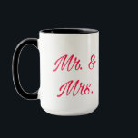 Taza Sr. y Sra. Couple Mug - Regalo romántico<br><div class="desc">Empieza tu mañana con amor usando esta elegante taza "Mr & Mrs.". Perfecto para recién casados,  parejas casadas o aves amorosas de larga data. Un toque romántico y personal a la cocina o una idea de regalo boda.</div>