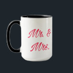 Taza Sr. y Sra. Couple Mug - Regalo romántico<br><div class="desc">Empieza tu mañana con amor usando esta elegante taza "Mr & Mrs.". Perfecto para recién casados,  parejas casadas o aves amorosas de larga data. Un toque romántico y personal a la cocina o una idea de regalo boda.</div>