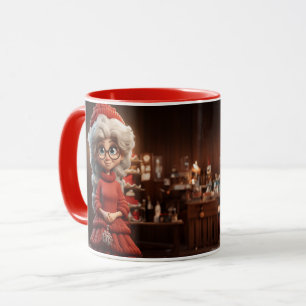 Taza Sra. Claus Con Un Vestido De Tejido