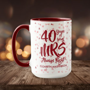 Taza Sra. Right Fun 40° Aniversario del Ruby