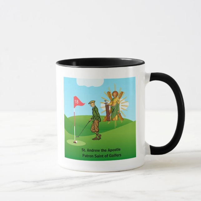 Taza SS. Andrew y Jude con 2 hombres de golf (Derecha)