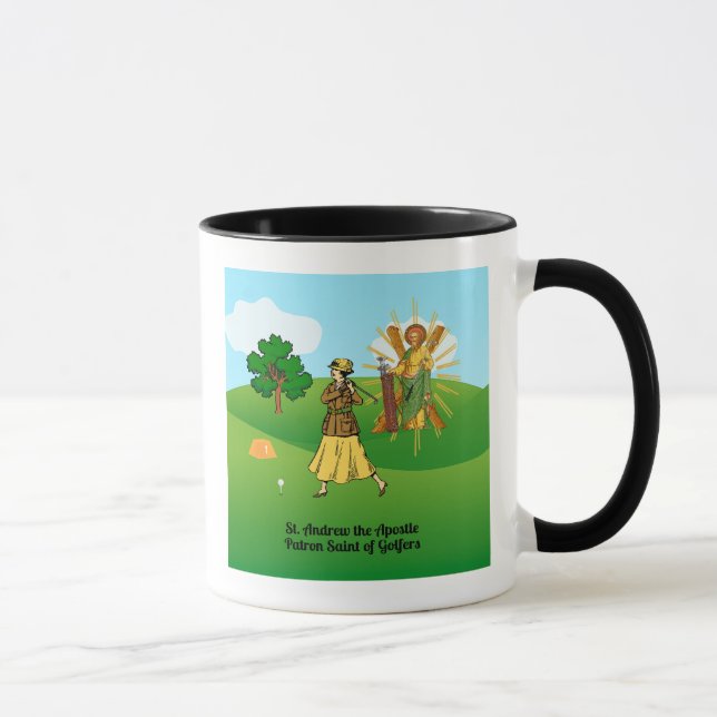 Taza SS. Andrew y Jude con dos mujeres golfistas (Derecha)