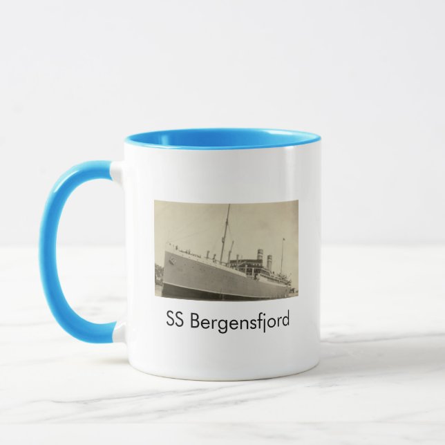 Taza SS Bergensfjord Buque noruego Café Mug (Izquierda)