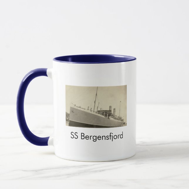 Taza SS Bergensfjord Buque noruego Café Mug (Izquierda)