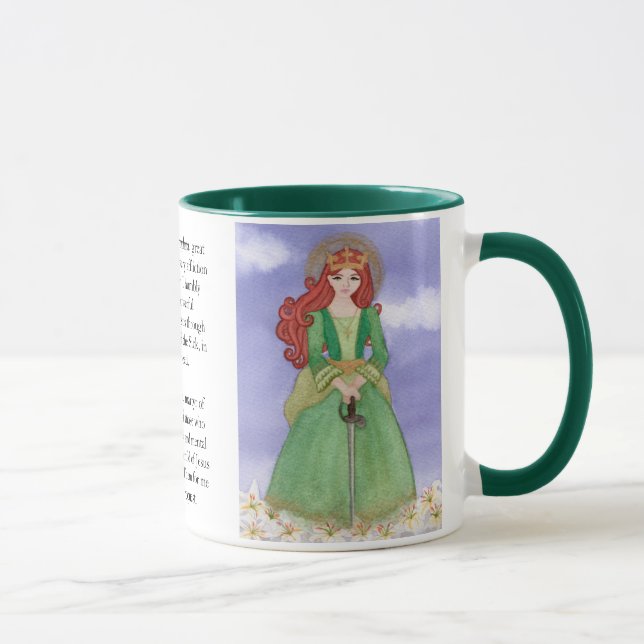 Taza St. Dymphna Watercolor Prayer Tea Coffee (Derecha)