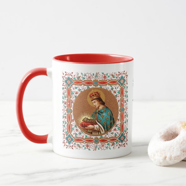 Taza St. Louis IX con frontera Rinceau (BK 065) (Con donut)