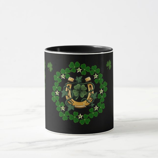 Taza St. Patrick’s Day Lucky Charm Horseshoe Mug  (Centro)