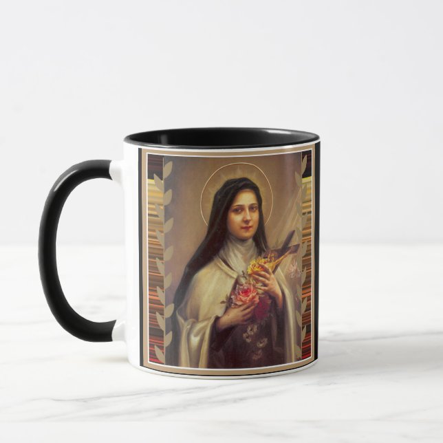 Taza St. Teresa los pequeños rosas del rosa de la flor (Izquierda)